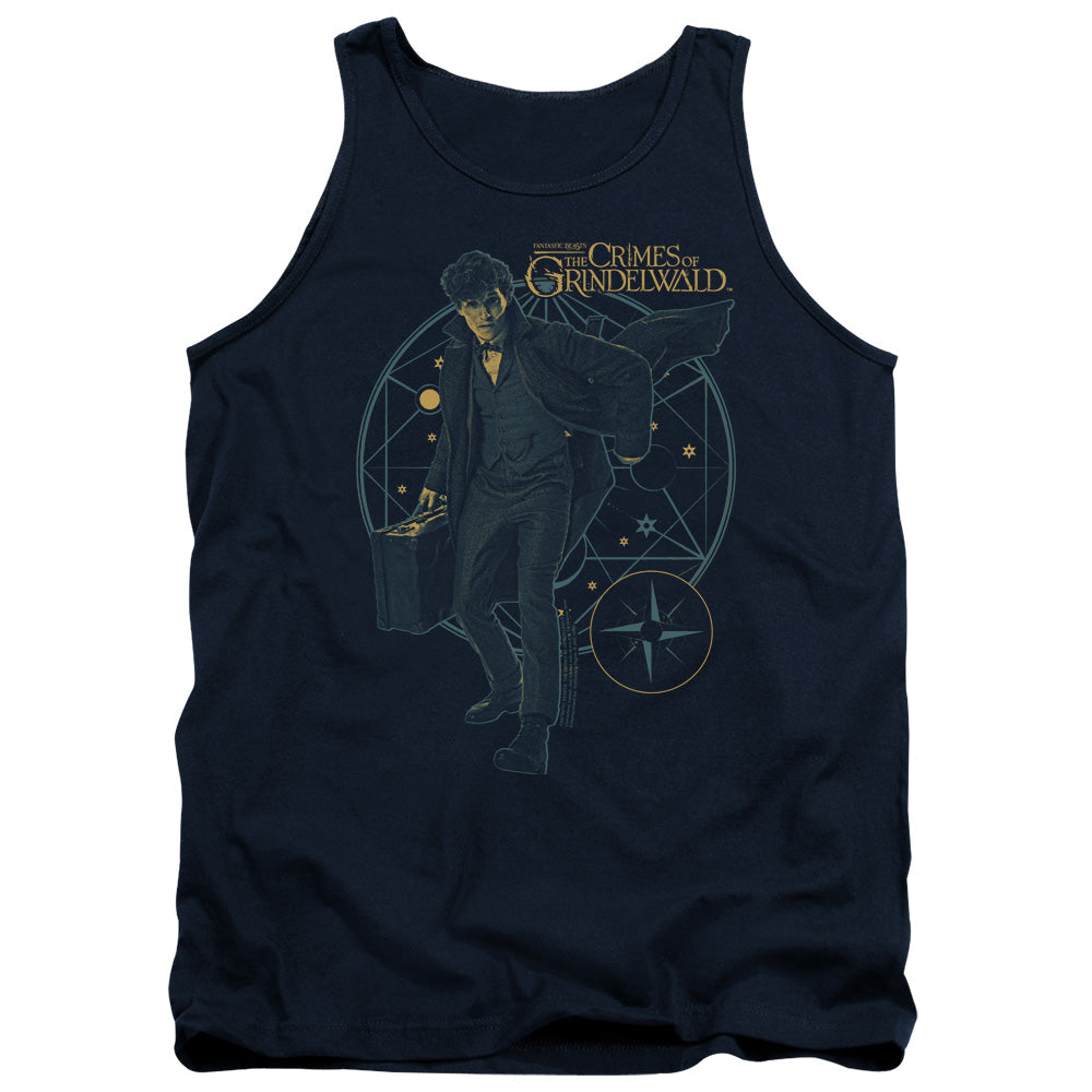 Fantastic Beasts 2 Suitcase Mens Tank Top Shirt Navy Blue Officially Licensed