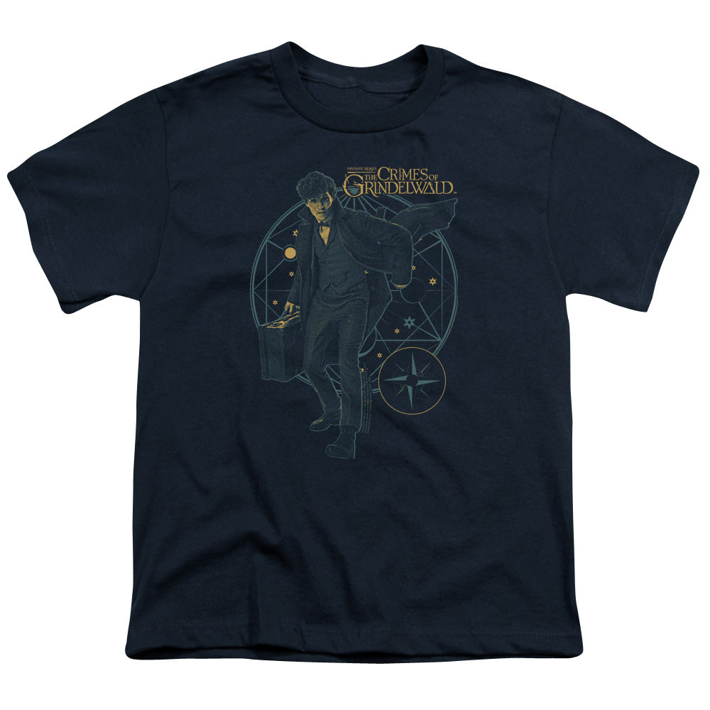 Fantastic Beasts 2 Suitcase Kids Youth T Shirt Navy Blue Officially Licensed
