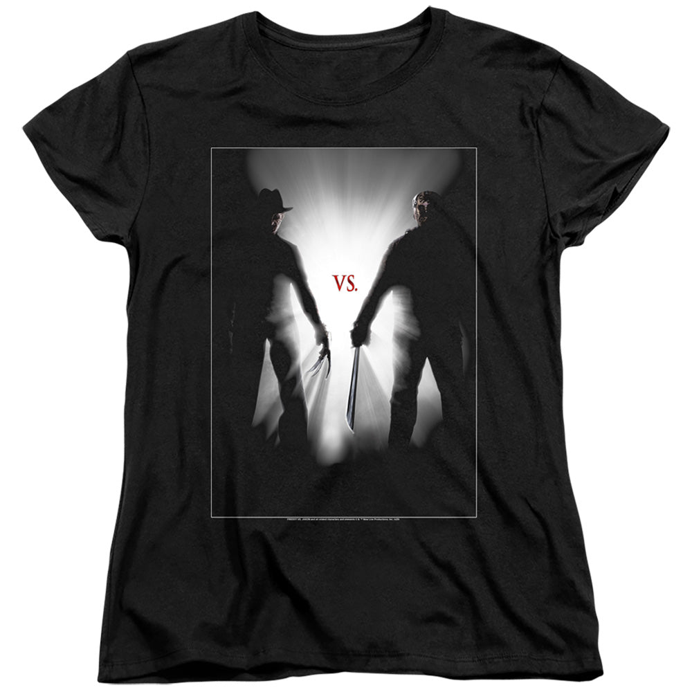 Freddy Vs Jason Silhouettes Womens T Shirt Black Officially Licensed