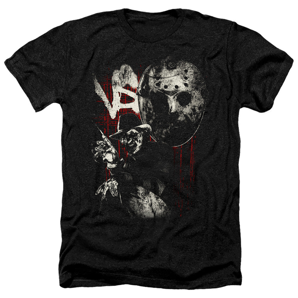 Freddy Vs Jason Scratches Heather Mens T Shirt Black Officially Licensed