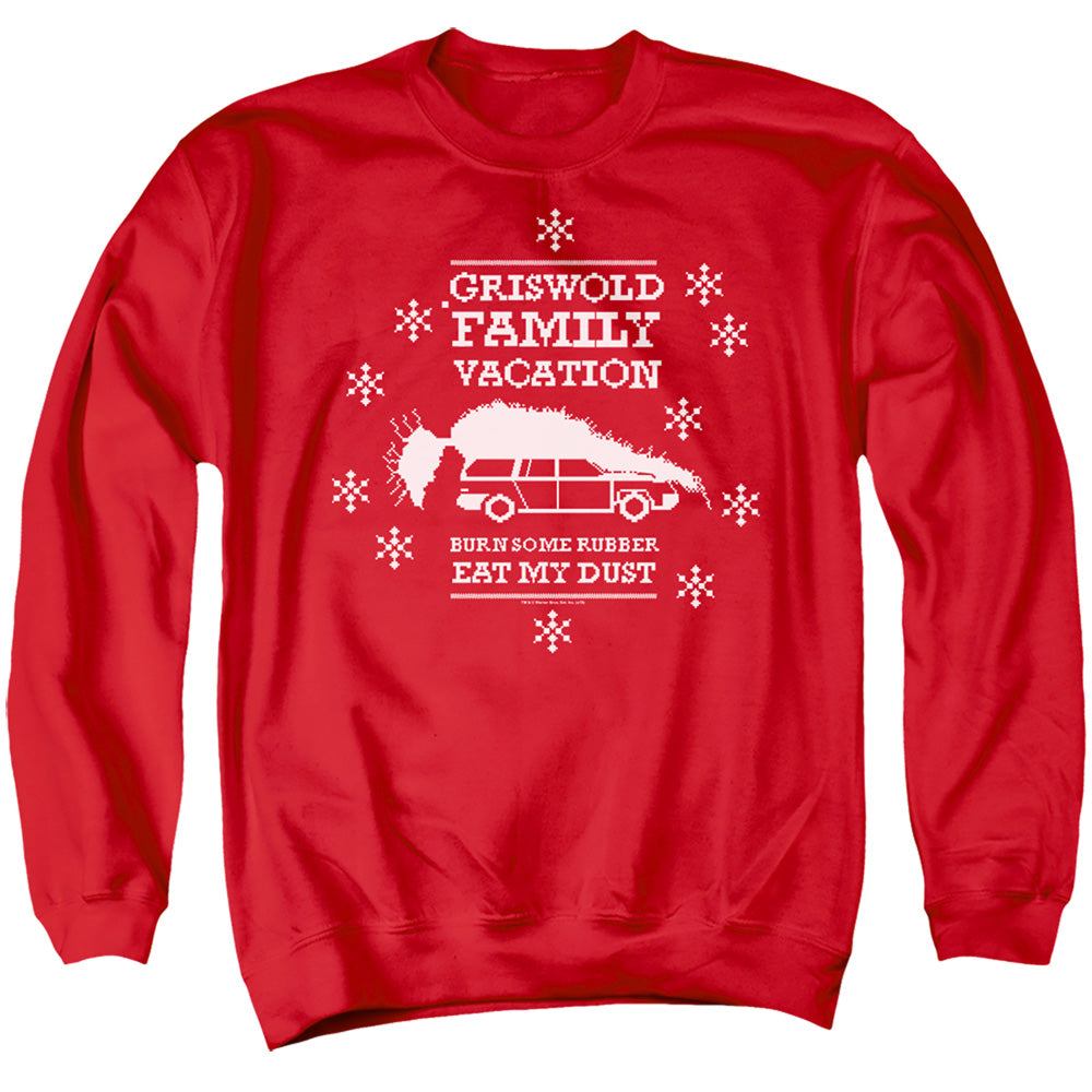 Christmas Vacation Burn Some Rubber Mens Crewneck Sweatshirt Red Officially Licensed