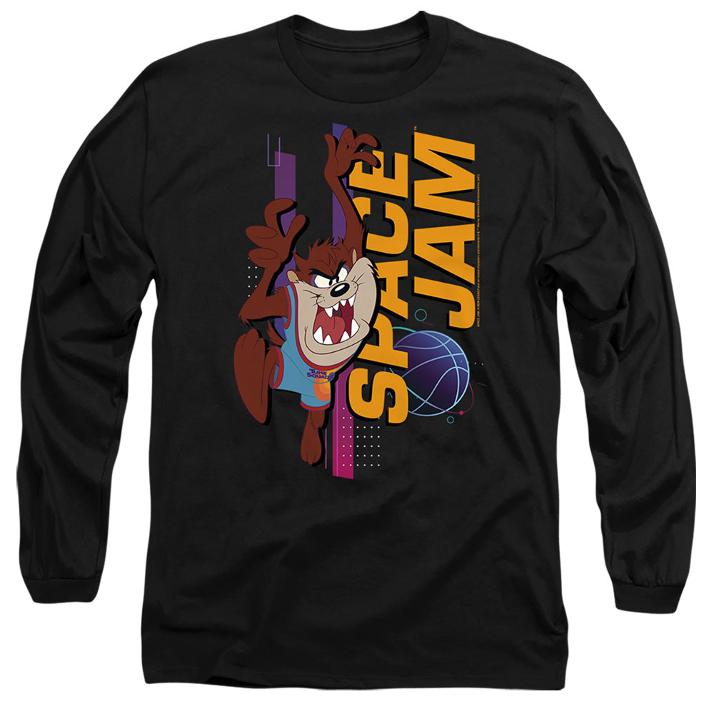 Space Jam 2 Taz Standing Mens Long Sleeve Shirt Black Officially Licensed