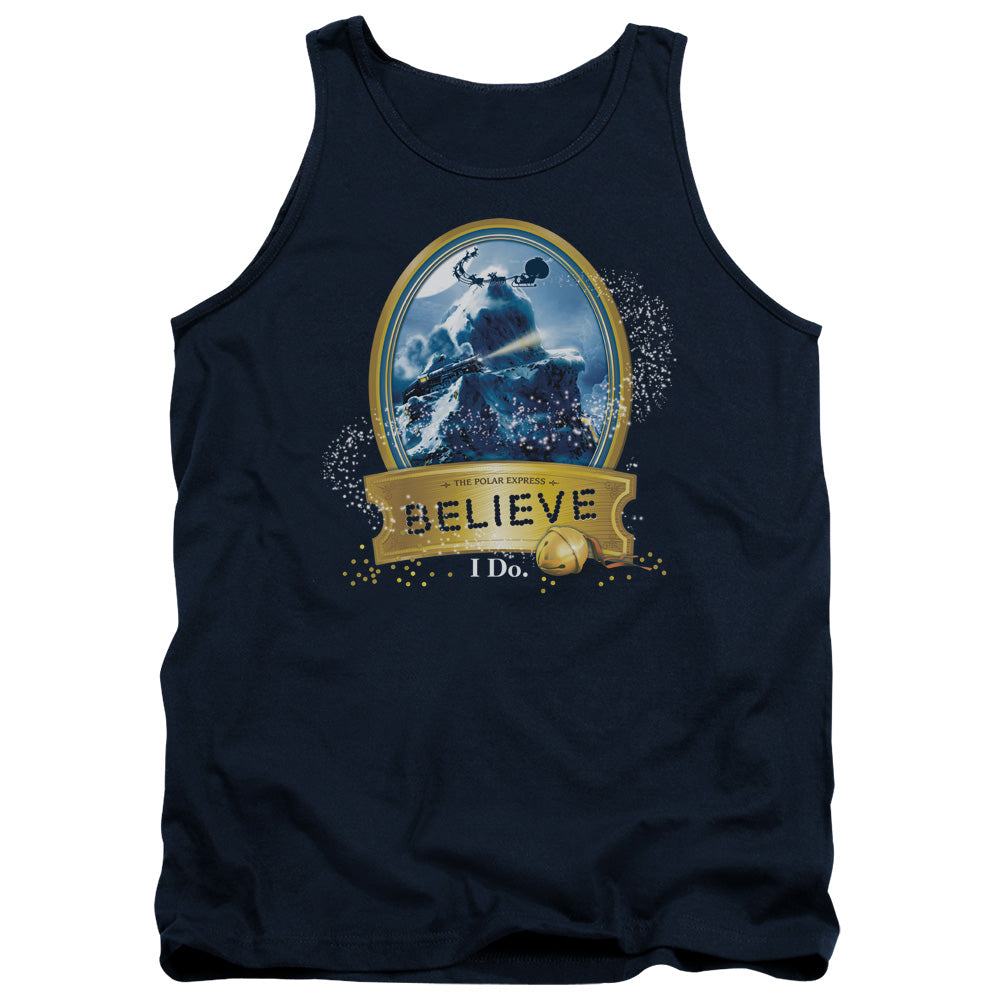 Polar Express True Believer Mens Tank Top Shirt Navy Officially Licensed