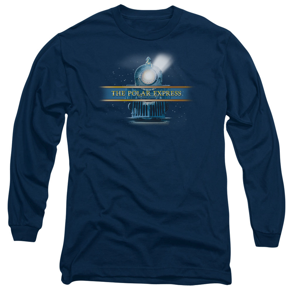 Polar Express Train Logo Mens Long Sleeve Shirt Navy Officially Licensed