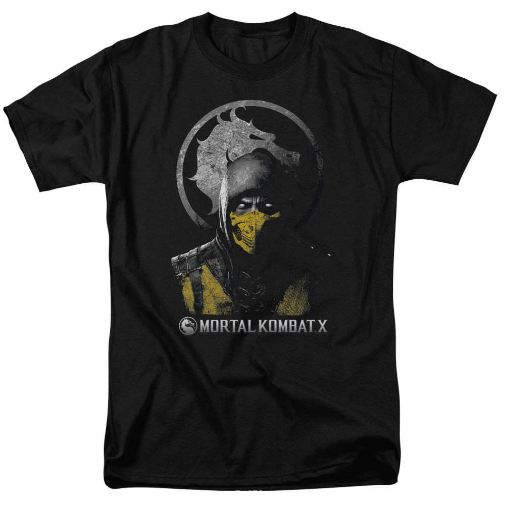 Mortal Kombat X Scorpion Bust Mens T Shirt Black Officially Licensed