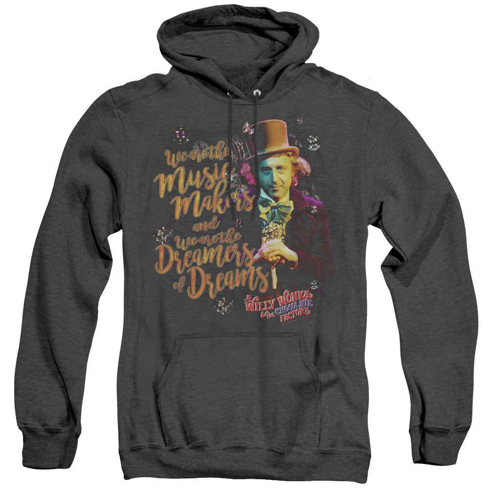 Willy Wonka And The Chocolate Factory Music Makers Mens Heather Hoodie Black Officially Licensed