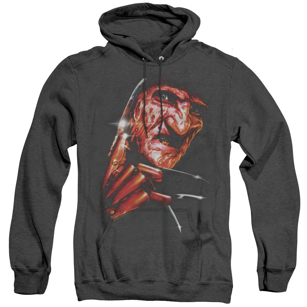 Nightmare On Elm Street Freddys Face Heather Mens Hoodie Black Officially Licensed
