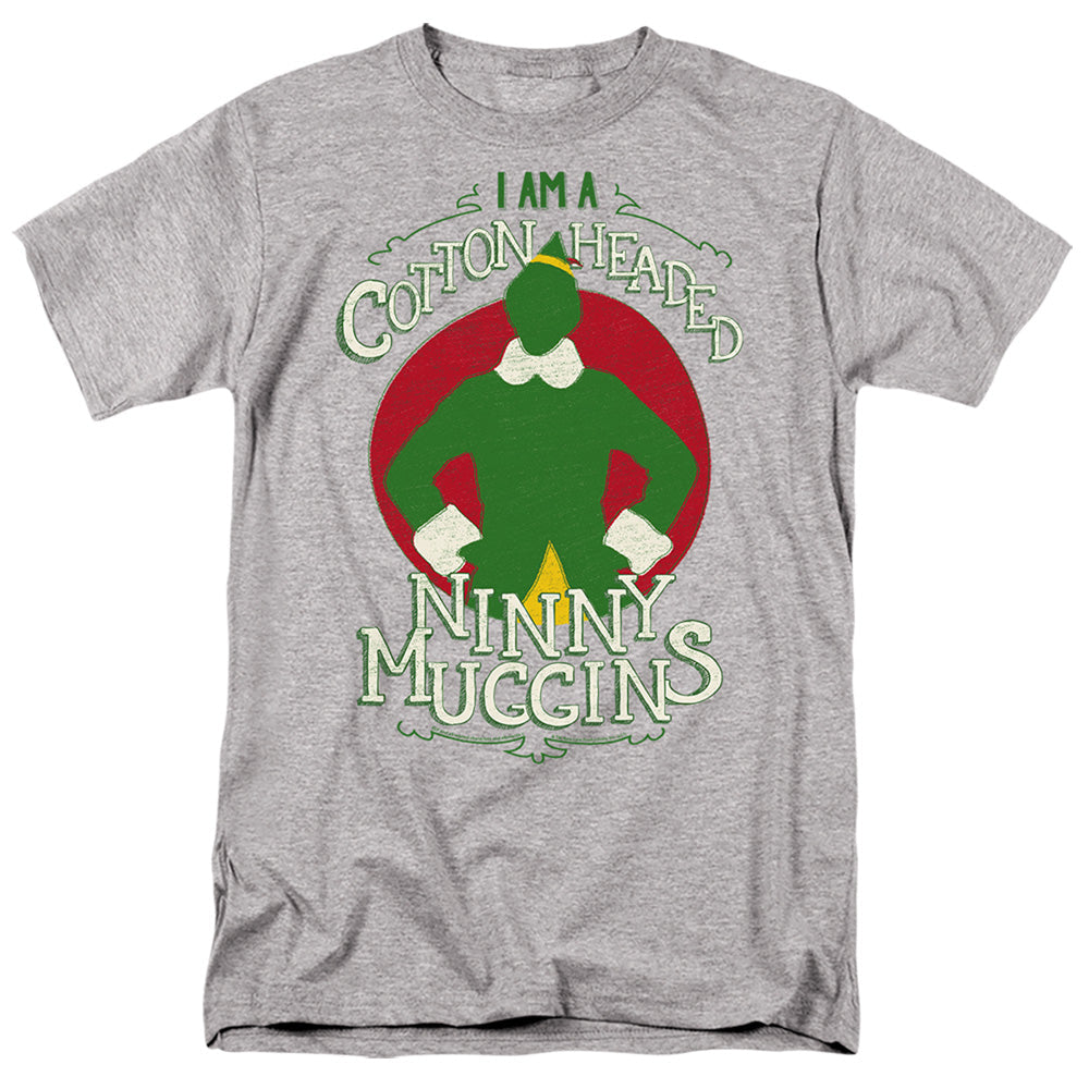 Elf Cotton Headed Mens T Shirt Athletic Heather Officially Licensed