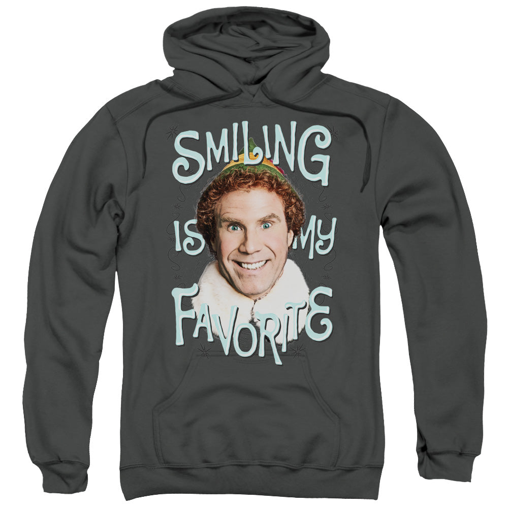 Elf Smiling Mens Hoodie Charcoal Officially Licensed