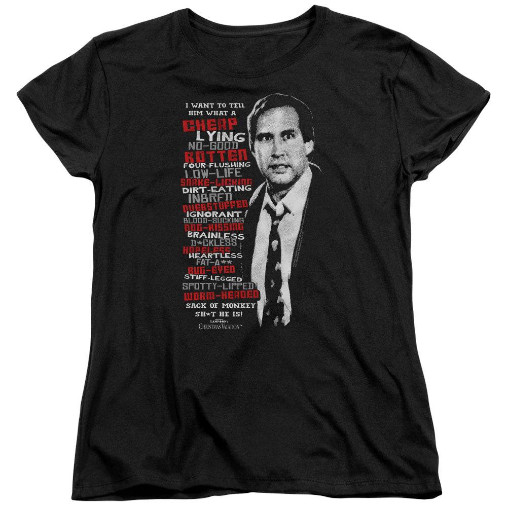 Christmas Vacation Profanities Womens T Shirt Black Officially Licensed