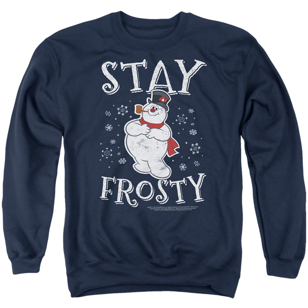 Frosty The Snowman Christmas Stay Frosty Mens Crewneck Sweatshirt Navy