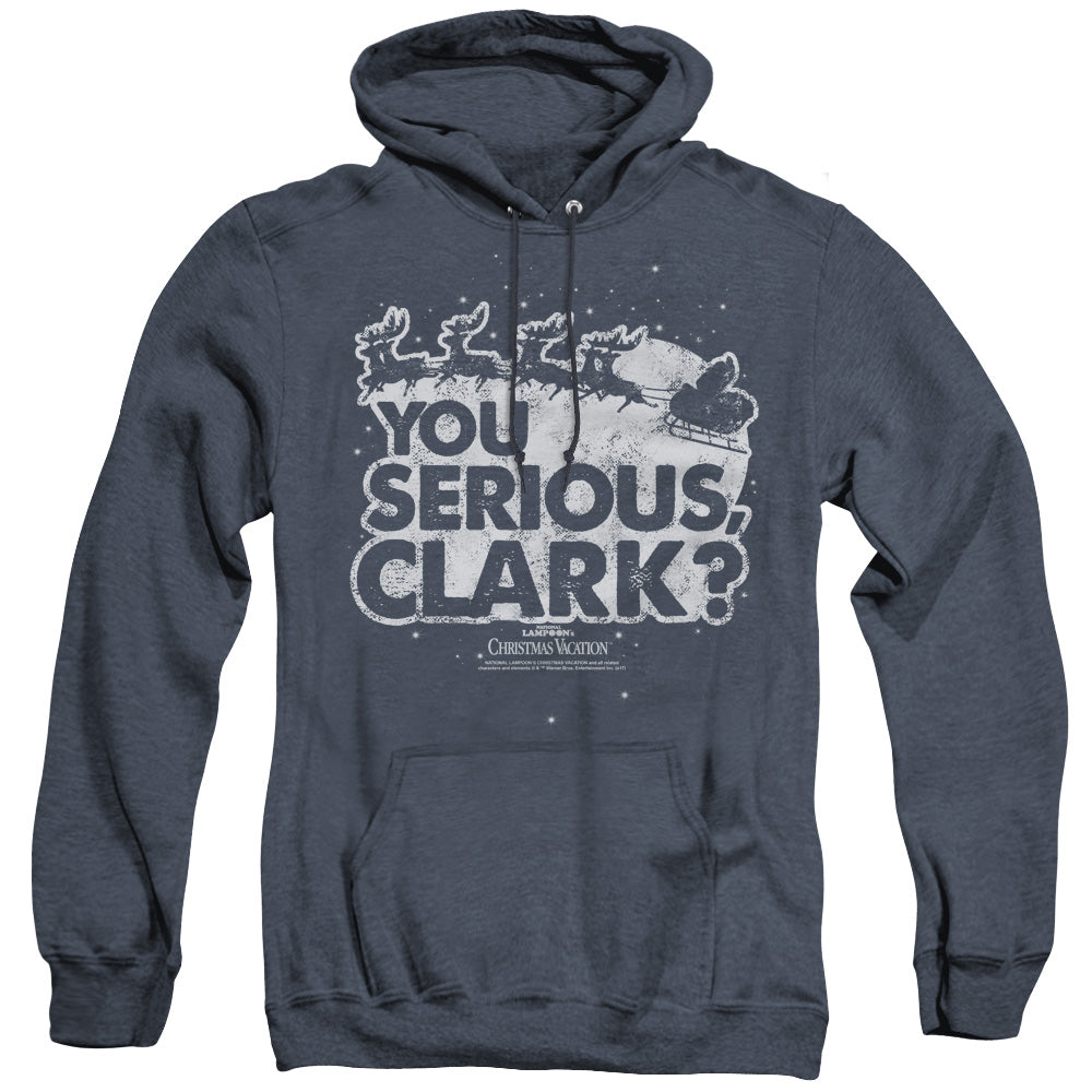 Christmas Vacation You Serious Clark Heather Mens Hoodie Navy Officially Licensed