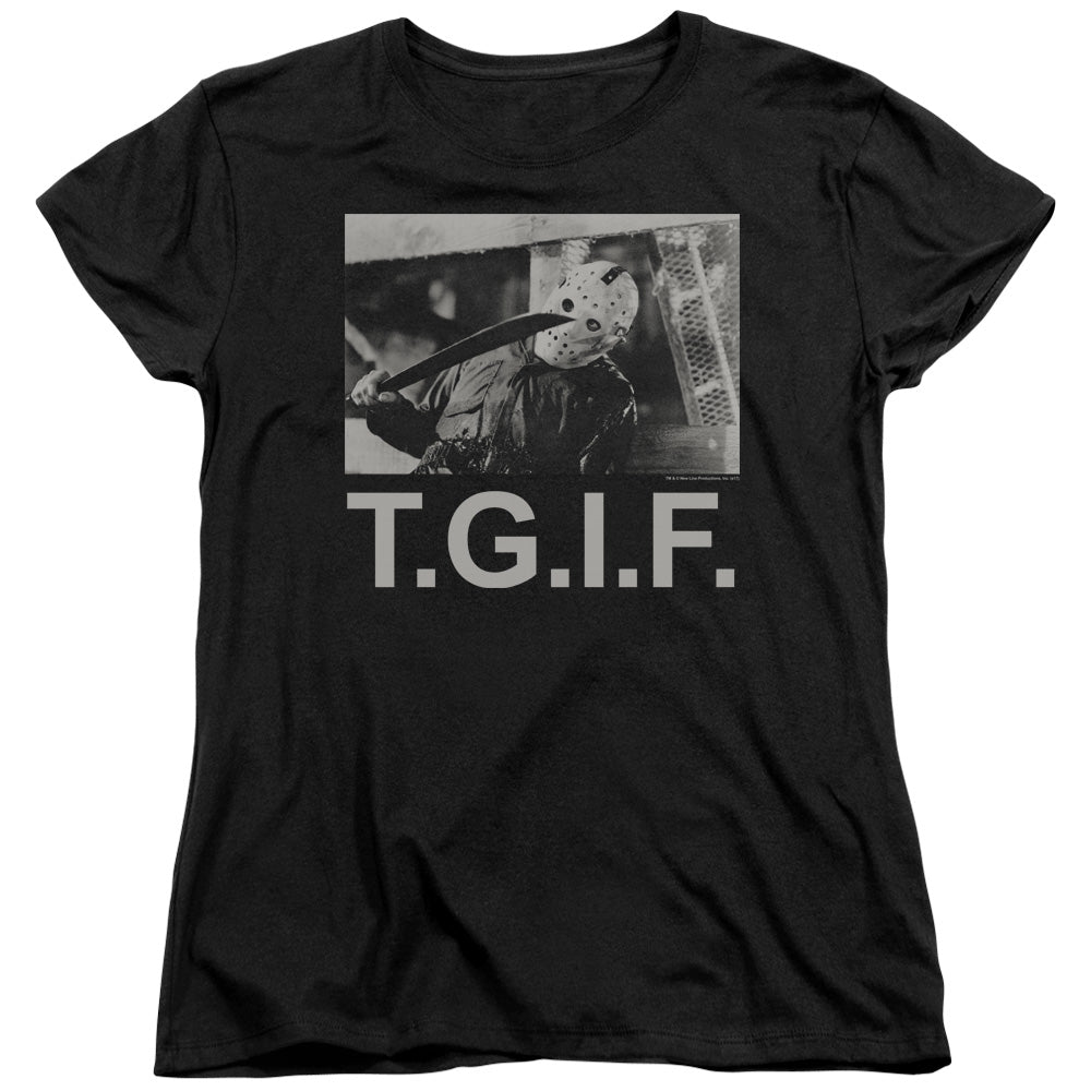 Friday The 13th TGIF Womens T Shirt Black Officially Licensed