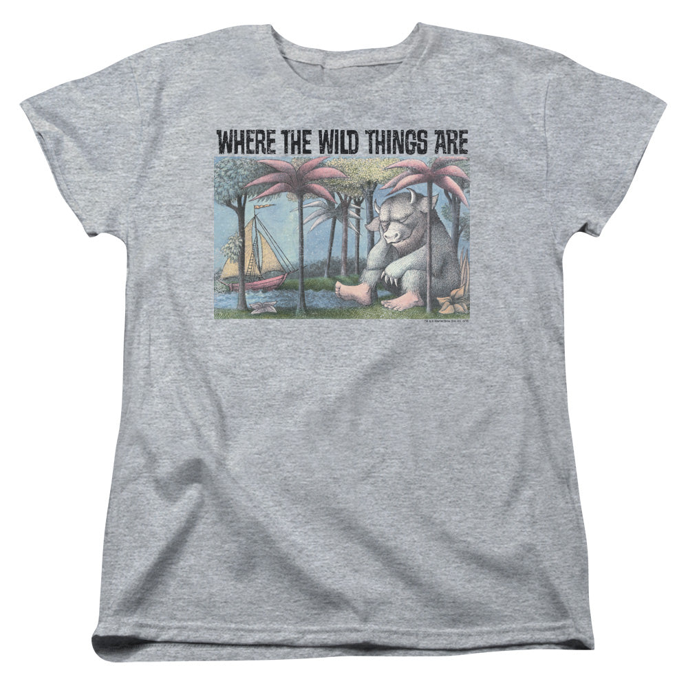 Where The Wild Things Are Cover Art Womens T Shirt Athletic Heather Officially Licensed