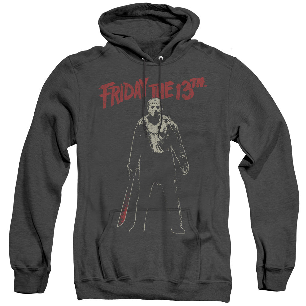 Friday The 13Th Chchch Ahahah Heather Mens Hoodie Black Officially Licensed