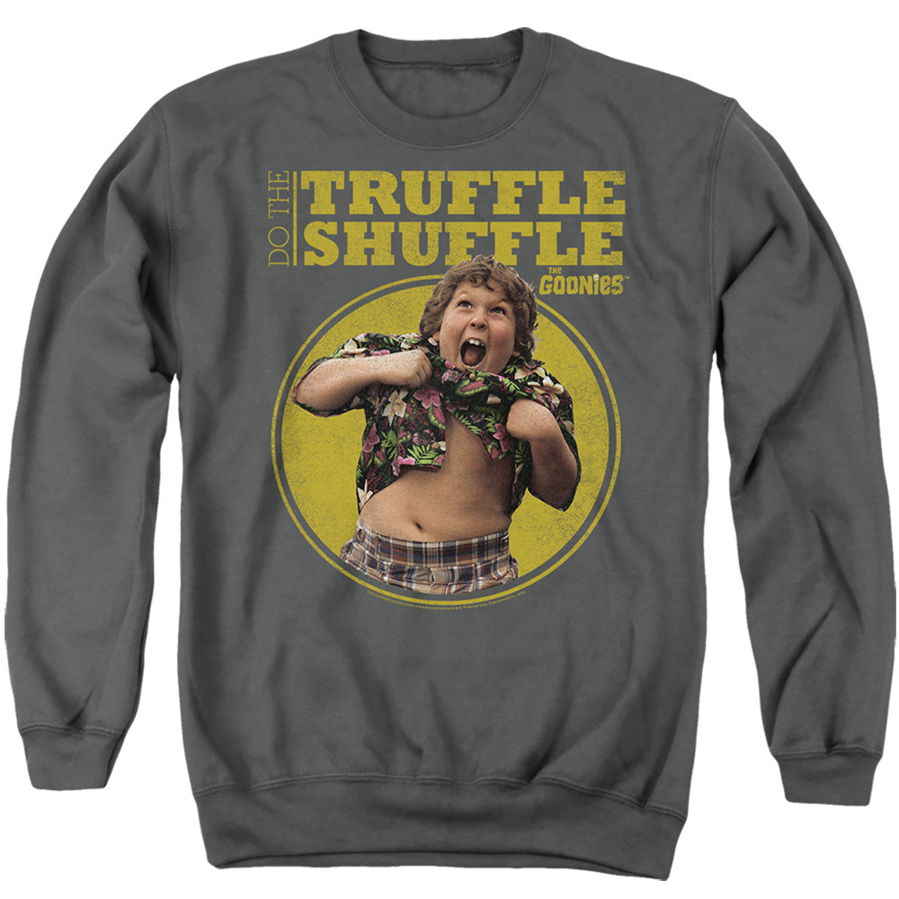 The Goonies Chunk Truffle Shuffle Mens Crewneck Sweatshirt Charcoal Officially Licensed