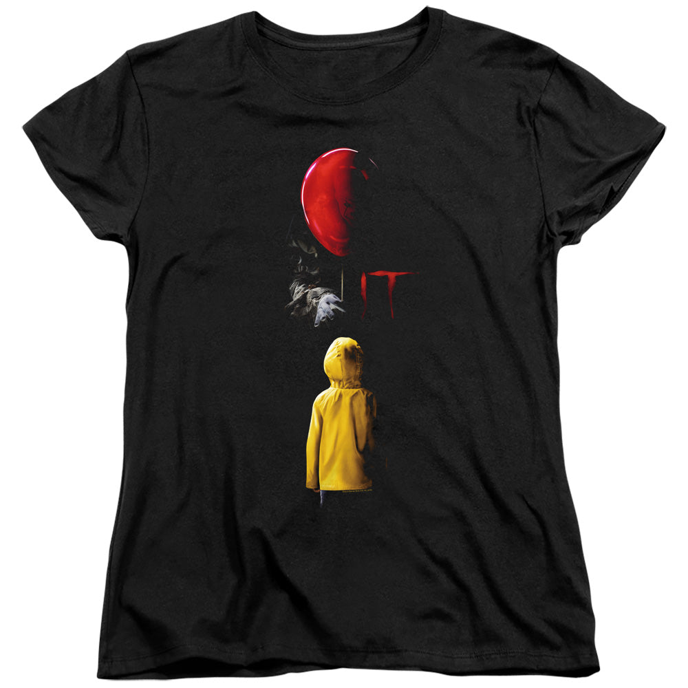 IT Red Balloon Womens T Shirt Black Officially Licensed