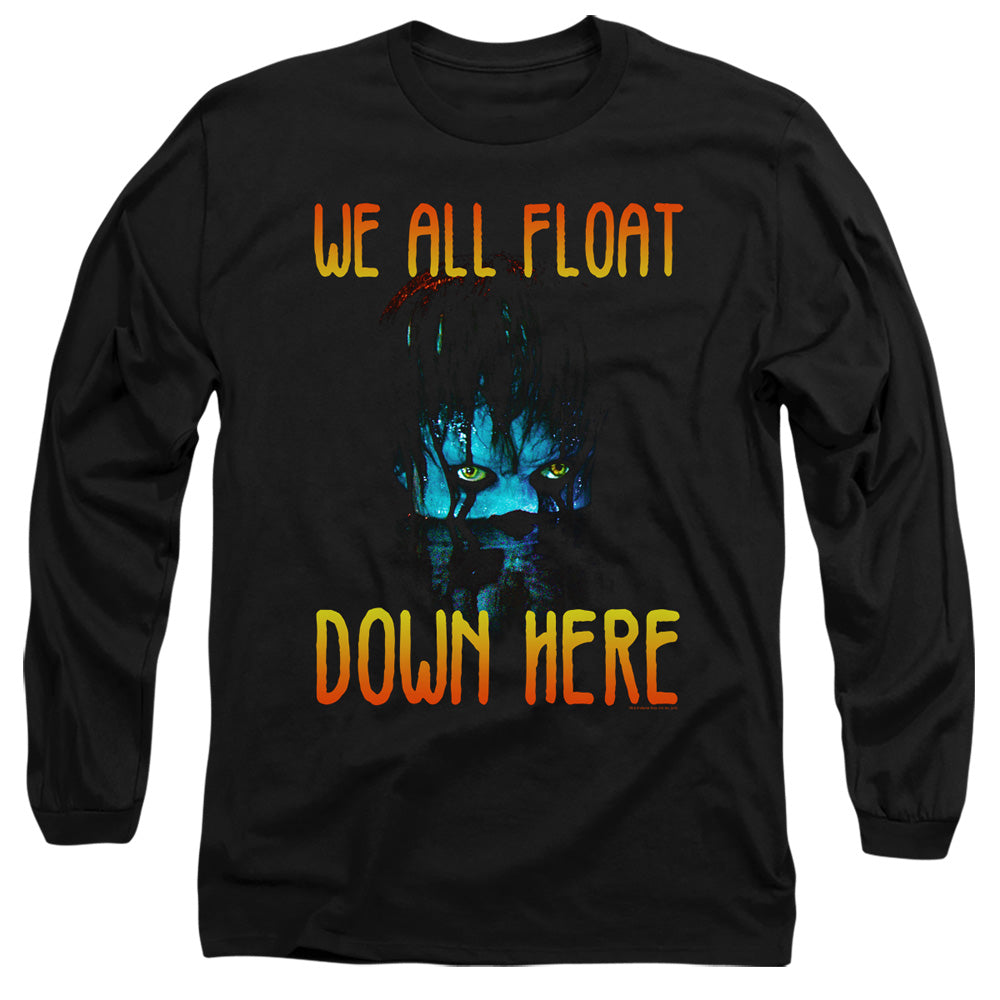 IT We All Float Down Here Mens Long Sleeve Shirt Black Officially Licensed