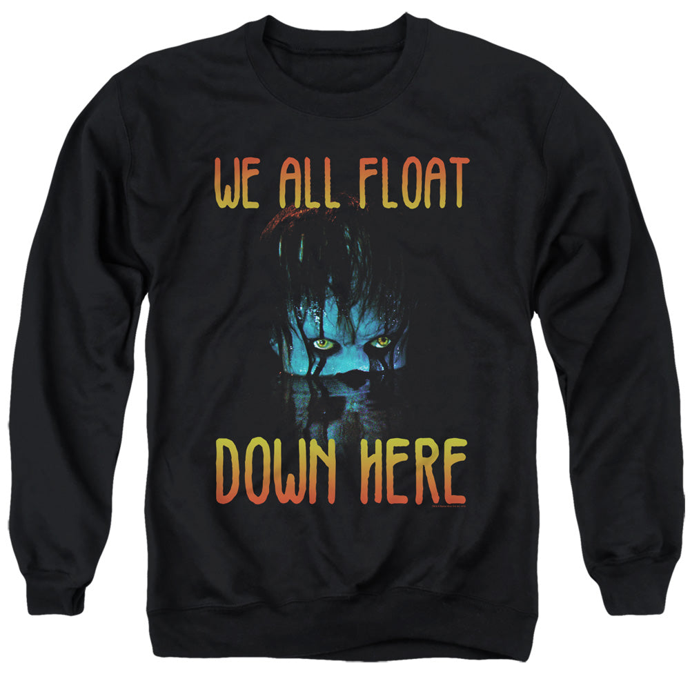 IT We All Float Down Here Mens Crewneck Sweatshirt Black Officially Licensed