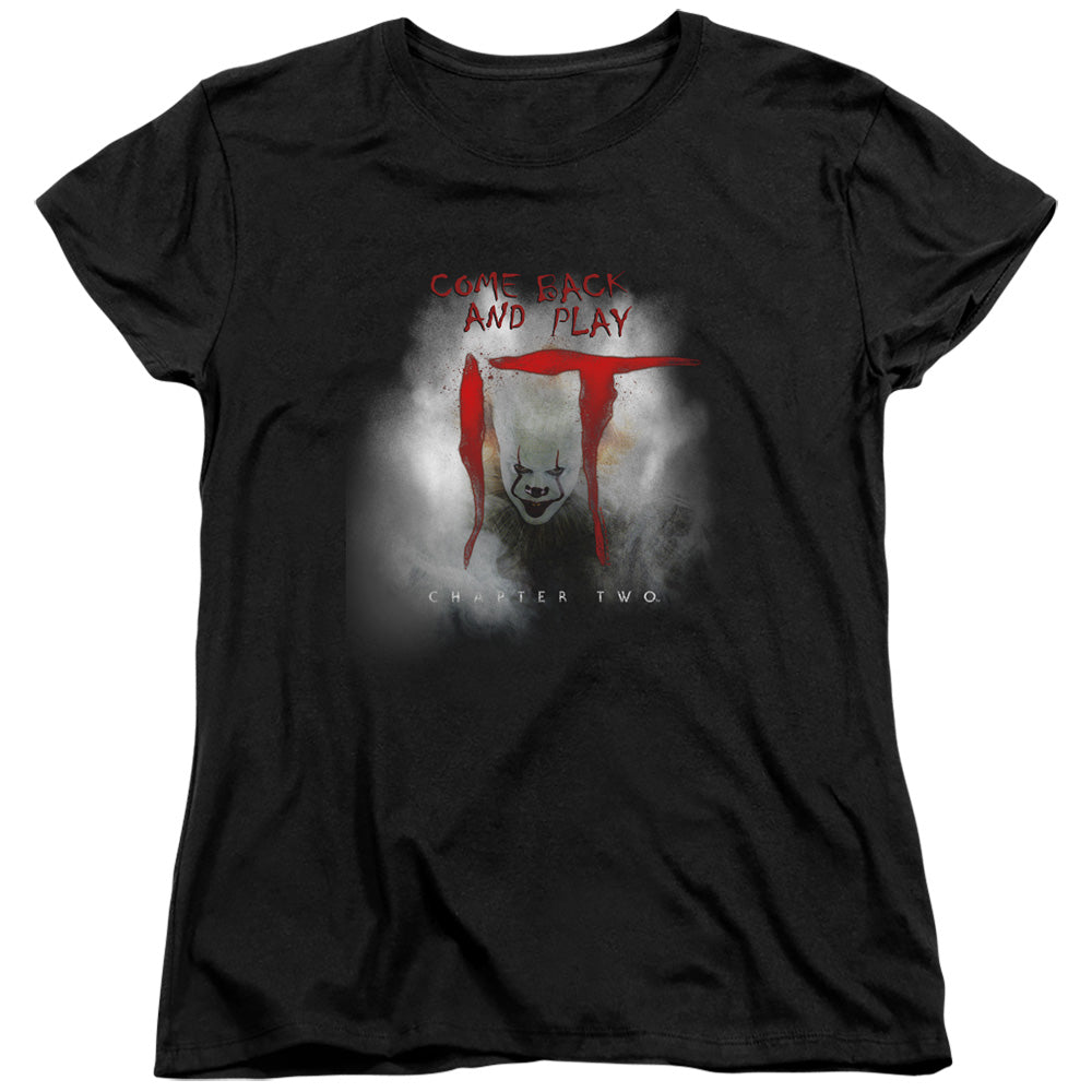 IT 2 Come Back And Play Womens T Shirt Black Officially Licensed