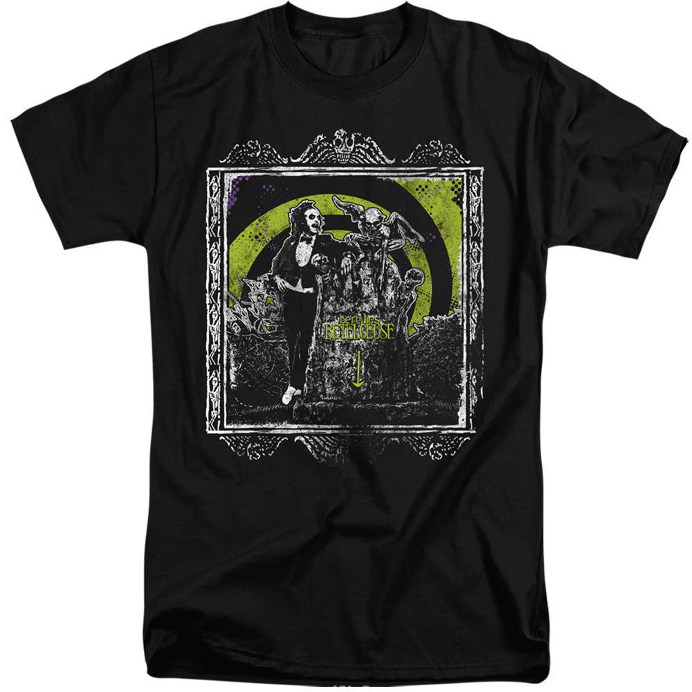 Beetlejuice Here Lies Mens Tall T Shirt Black Officially Licensed
