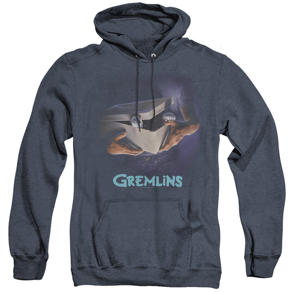 Gremlins Original Poster Heather Mens Hoodie Navy Officially Licensed