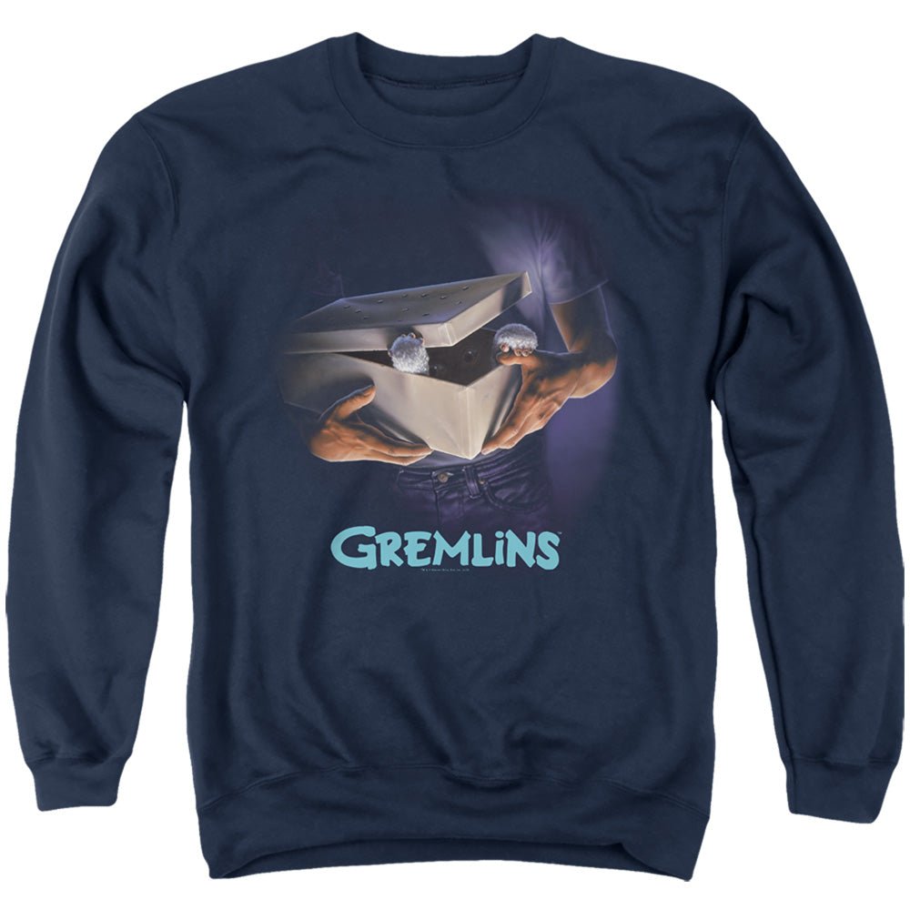 Gremlins Original Poster Mens Crewneck Sweatshirt Navy Blue Officially Licensed