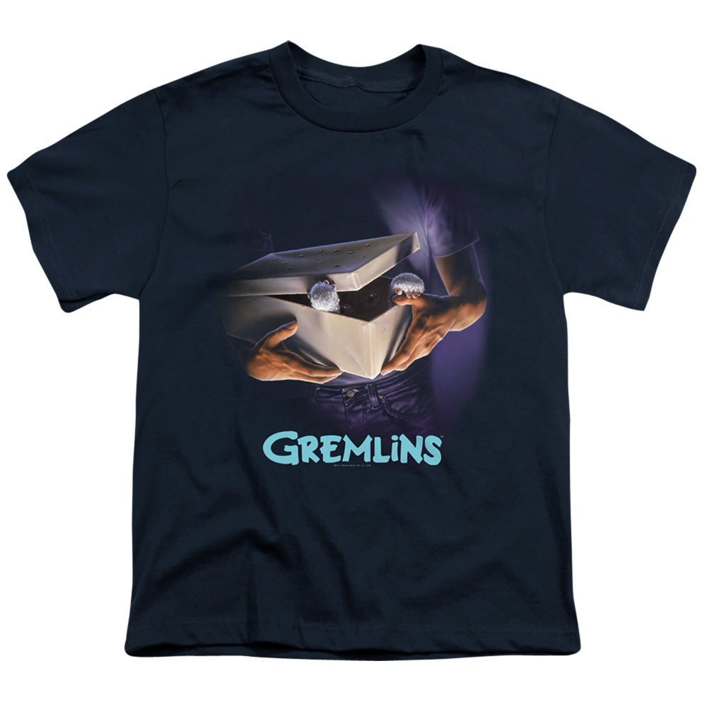 Gremlins Original Poster Kids Youth T Shirt Navy Blue Officially Licensed