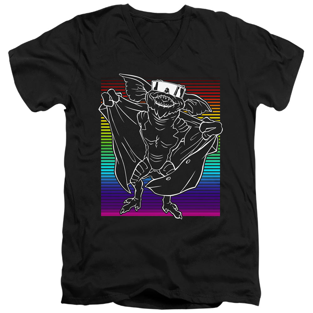 Gremlins Cool Gradient Mens Slim Fit V-Neck T Shirt Black Officially Licensed