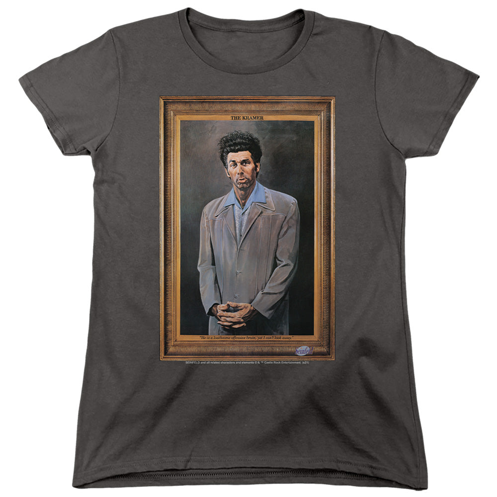 Seinfeld Kramer Portrait Womens T Shirt Charcoal Officially Licensed