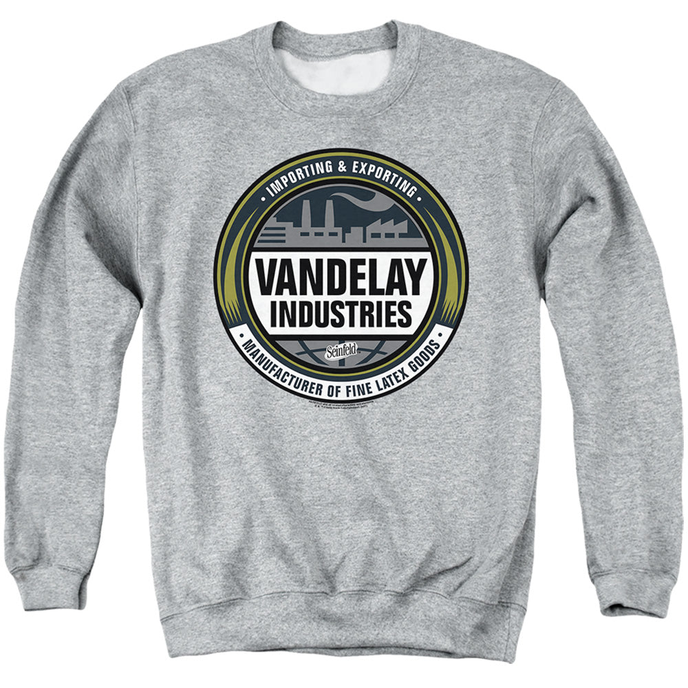 Seinfeld Vendelay Logo Mens Crewneck Sweatshirt Athletic Heather Officially Licensed