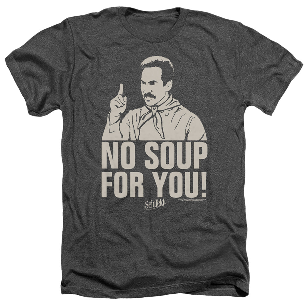 Seinfeld No Soup Heather Mens T Shirt Charcoal Officially Licensed