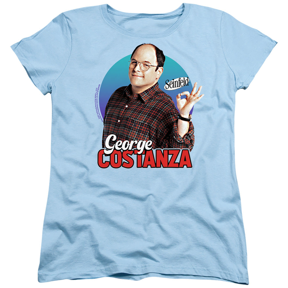 Seinfeld George Womens T Shirt Light Blue Officially Licensed