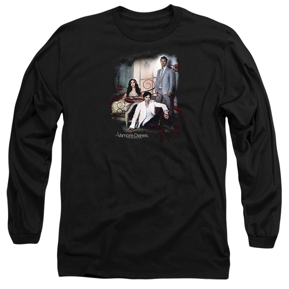 Vampire Diaries 3 + 1 Mens Long Sleeve Shirt Black Officially Licensed
