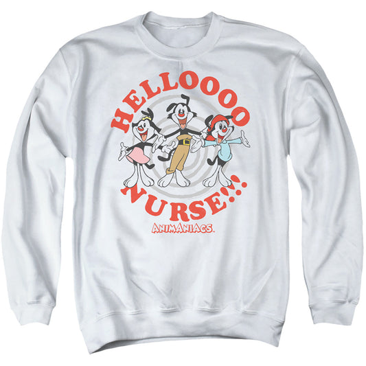Animaniacs Hello Nurse Mens Crewneck Sweatshirt White Officially Licensed