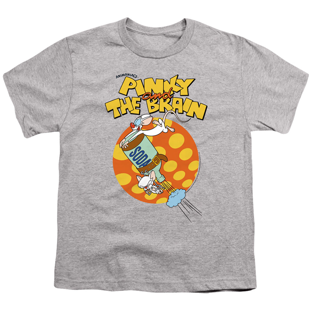 Pinky And The Brain Soda Kids Youth T Shirt Athletic Heather Officially Licensed