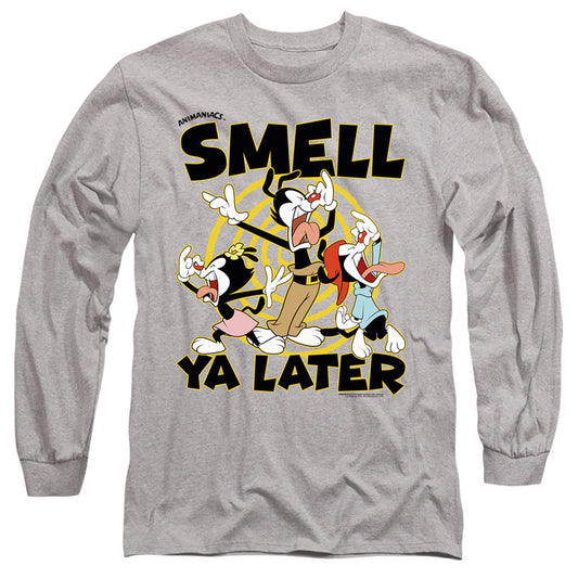 Animaniacs Ell Ya Later Mens Long Sleeve Shirt Athletic Heather Officially Licensed