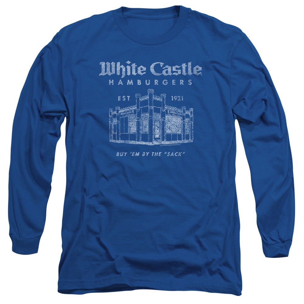 White Castle By The Sack Mens Long Sleeve Shirt Royal Officially Licensed