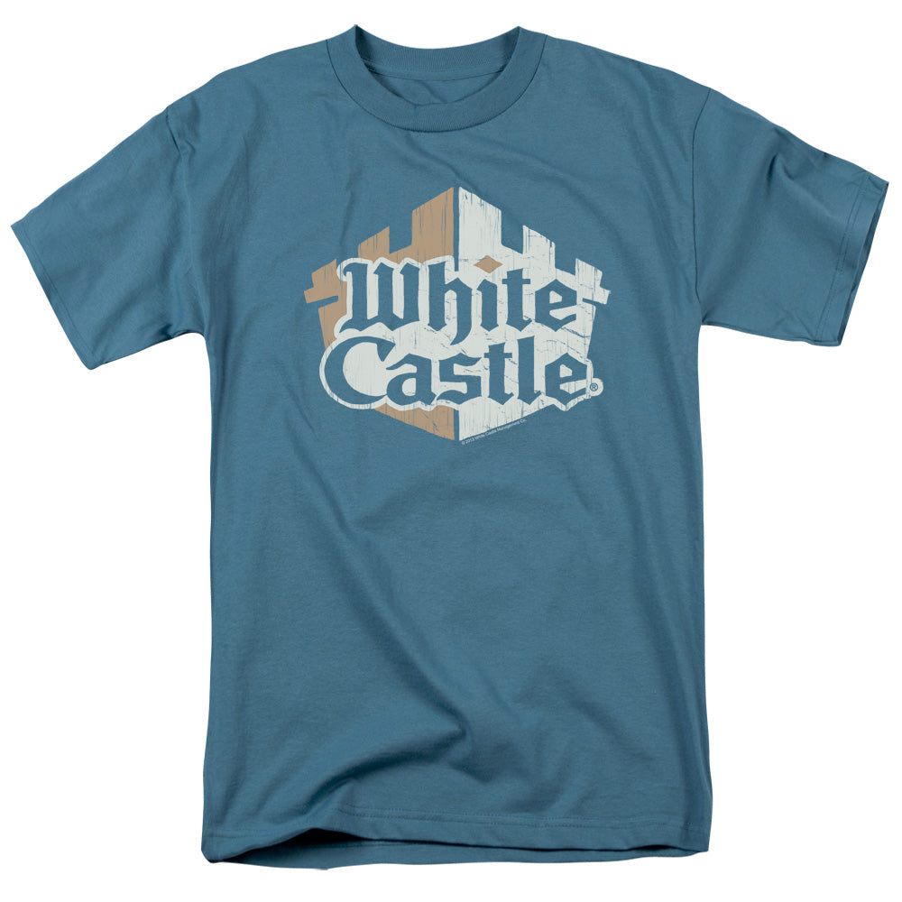 White Castle Torn Logo Mens T Shirt Slate Officially Licensed