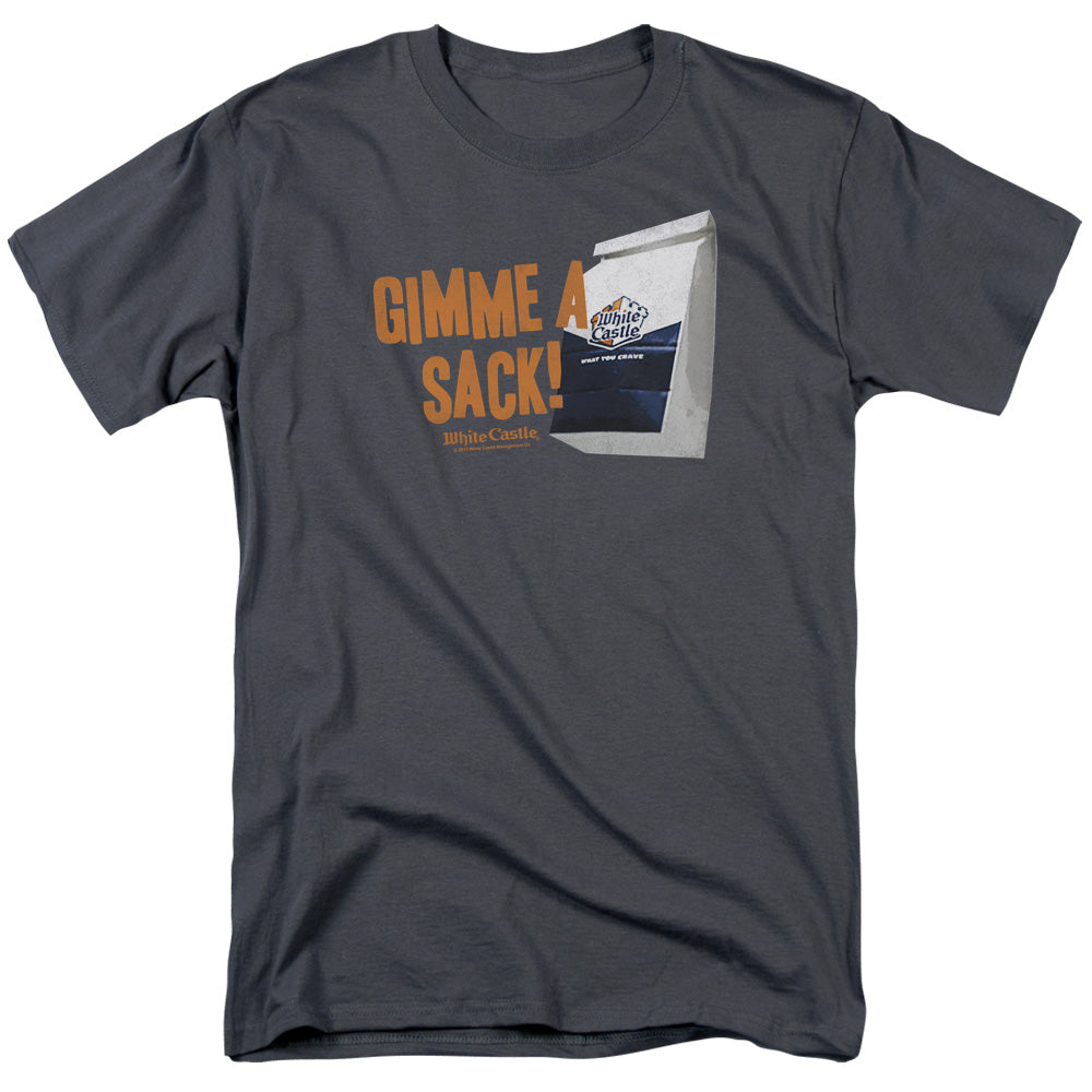 White Castle Gimmie A Sack Mens T Shirt Charcoal Officially Licensed