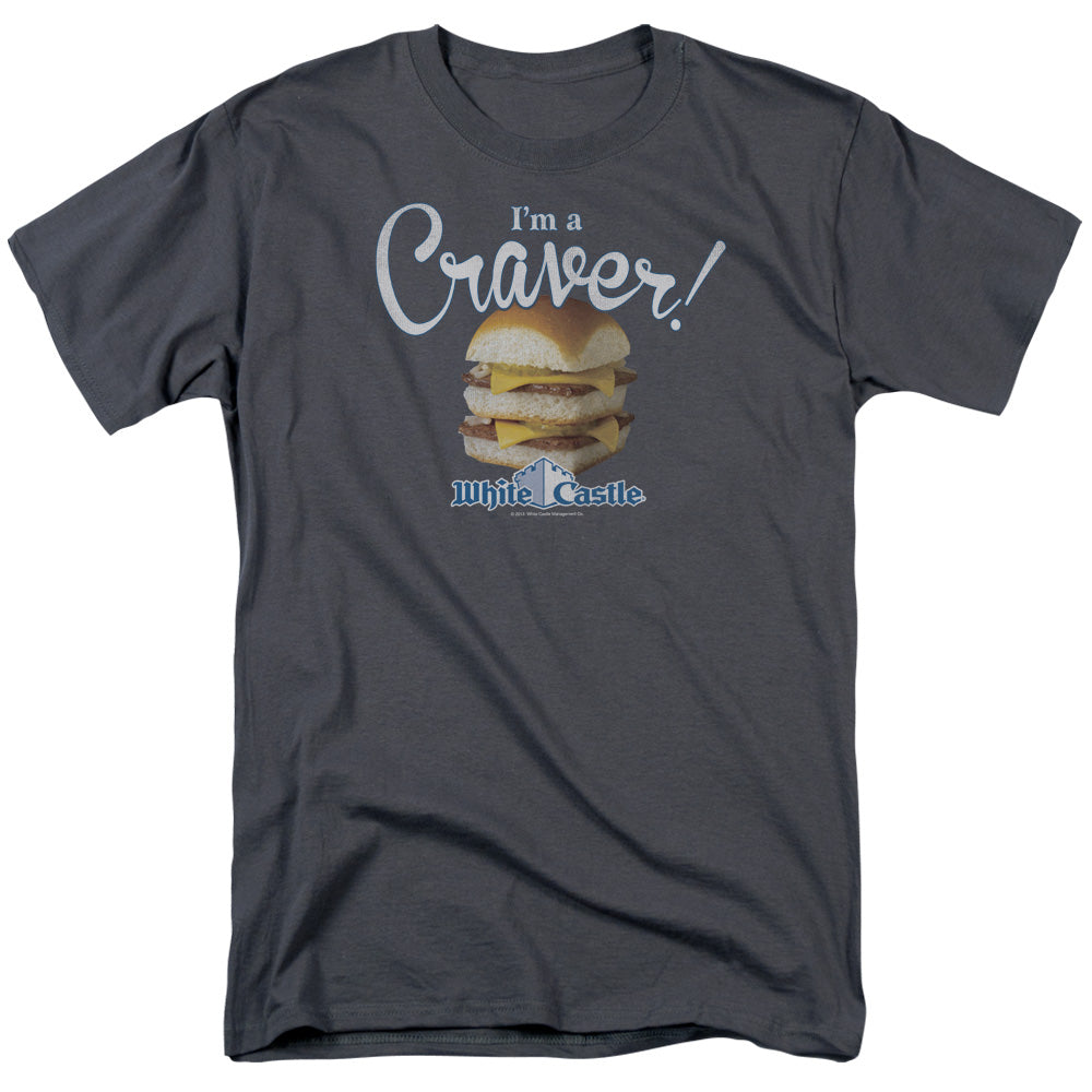 White Castle Craver Mens T Shirt Charcoal Officially Licensed