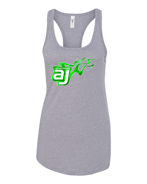 AJ Allmendinger - Women's Tank Green Flame Logo