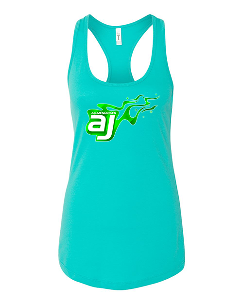AJ Allmendinger - Women's Tank Green Flame Logo