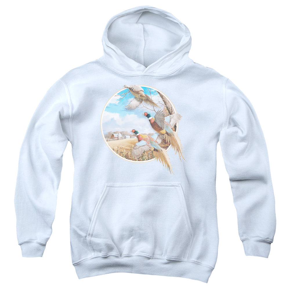 Wildlife October Memories Pheasants Kids Youth Hoodie White