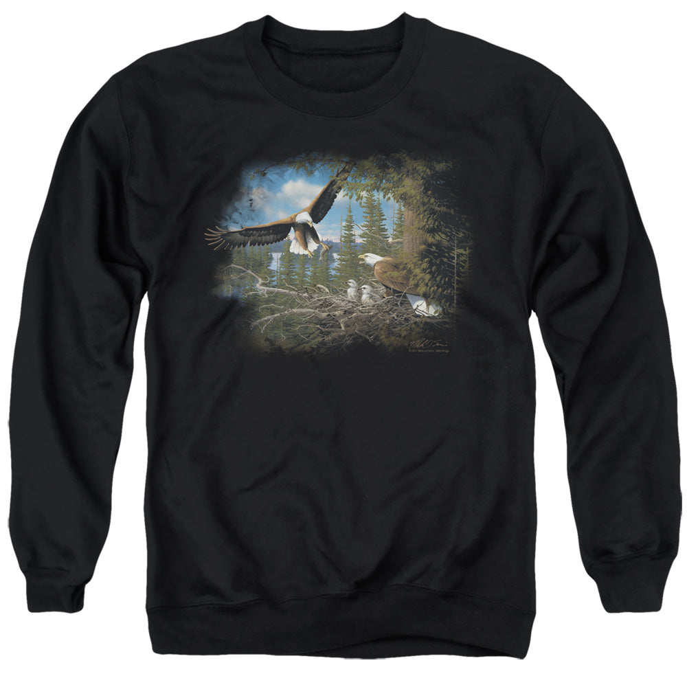 Wildlife Spring Bald Eagles Mens Crewneck Sweatshirt Black