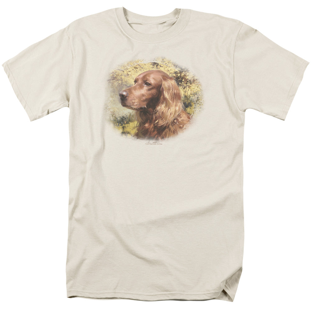 Wildlife Irish Setter Head Mens T Shirt Cream Officially Licensed