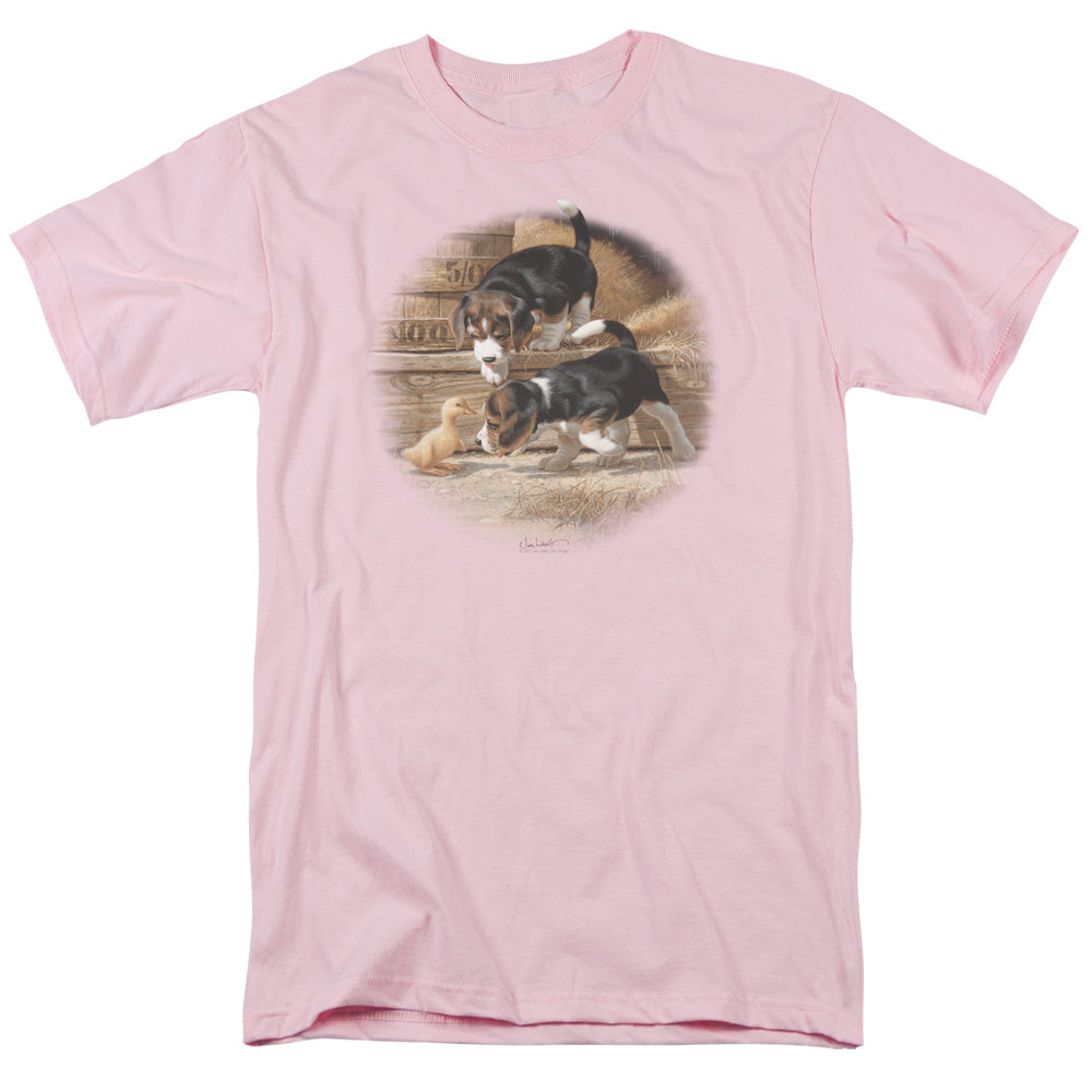 Wildlife Getting Acquainted Mens T Shirt Pink Officially Licensed