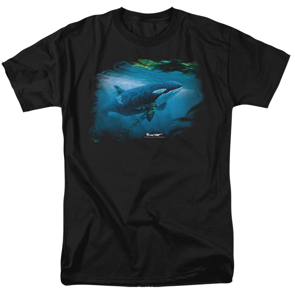 Wildlife Pursuit Thru The Kelp Orca Mens T Shirt Black Officially Licensed