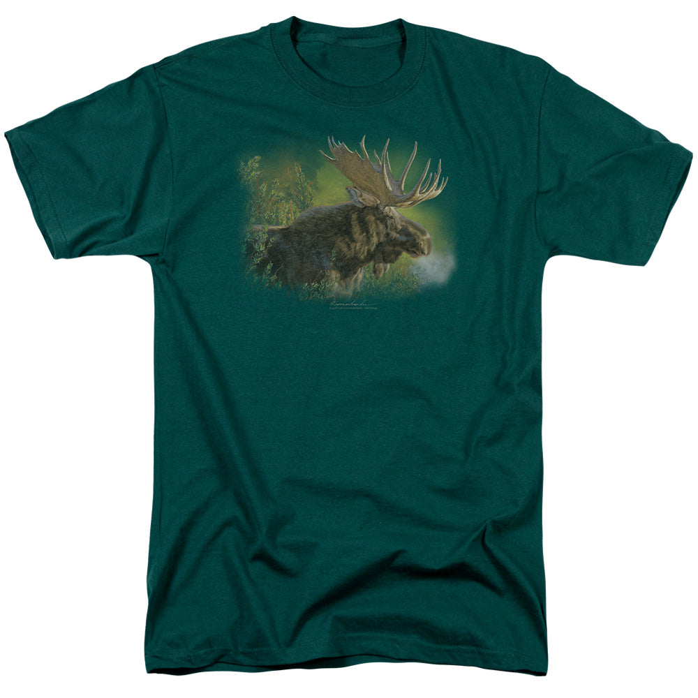 Wildlife Crisp Fall Morning Mens T Shirt Hunter Green Officially Licensed