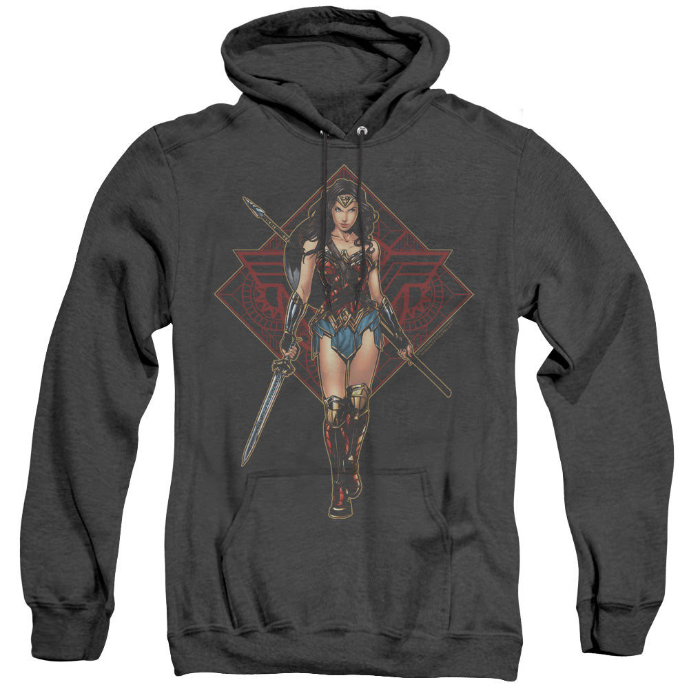 Wonder Woman Movie Warrior Mens Heather Hoodie Black Officially Licensed